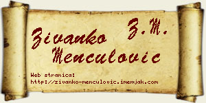 Živanko Menčulović vizit kartica
